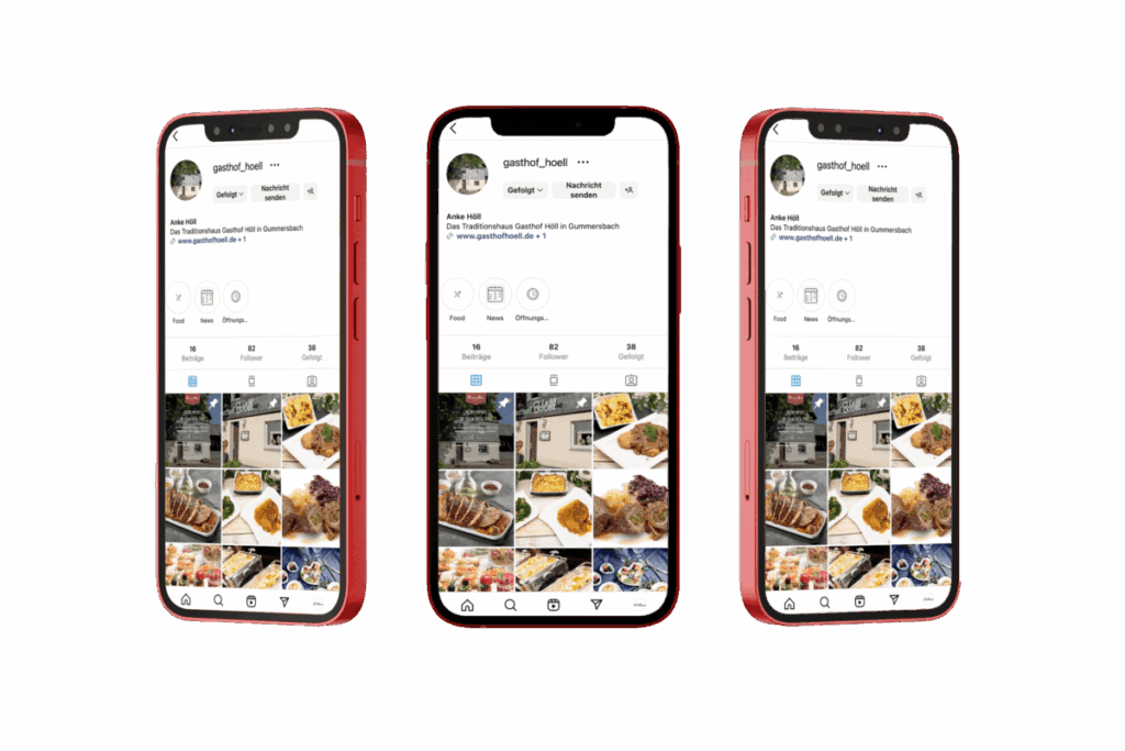 3 Smartphone mit deiner Instagram Seite