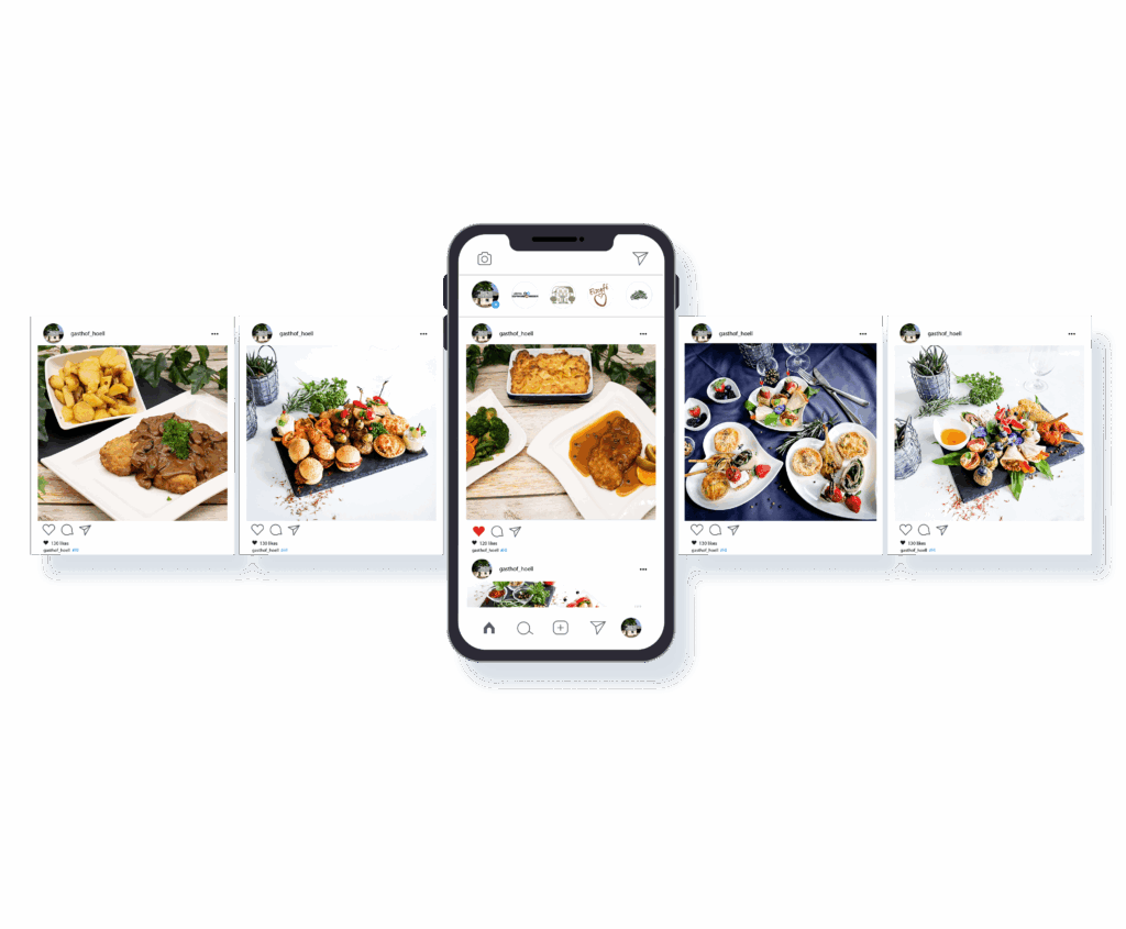 Handy mit Beiträgen von Instagram