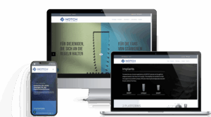 Iphone, Tablet und IMac mit der Internetseite von NOTCH
