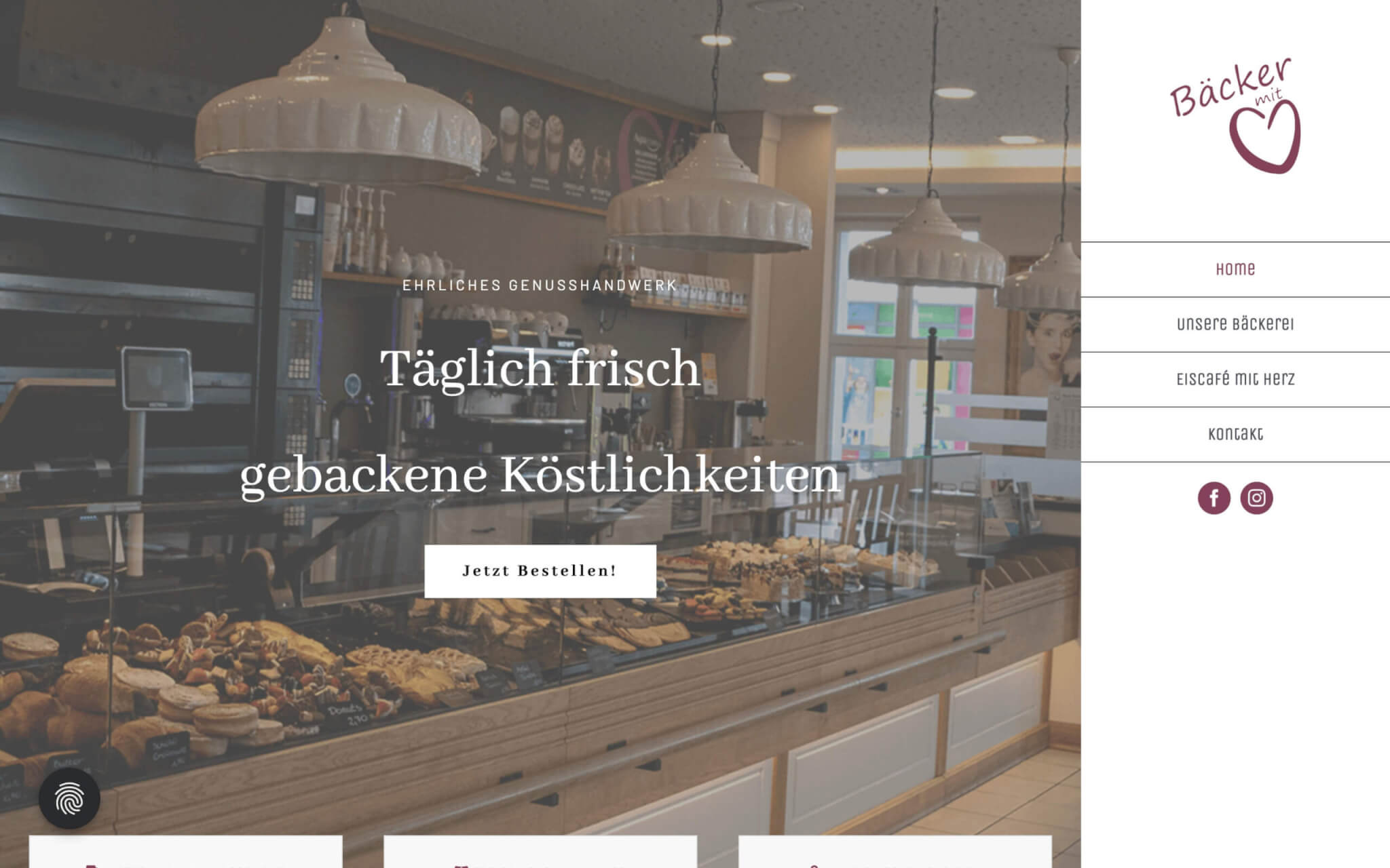 Webdesign Bäcker mit Herz