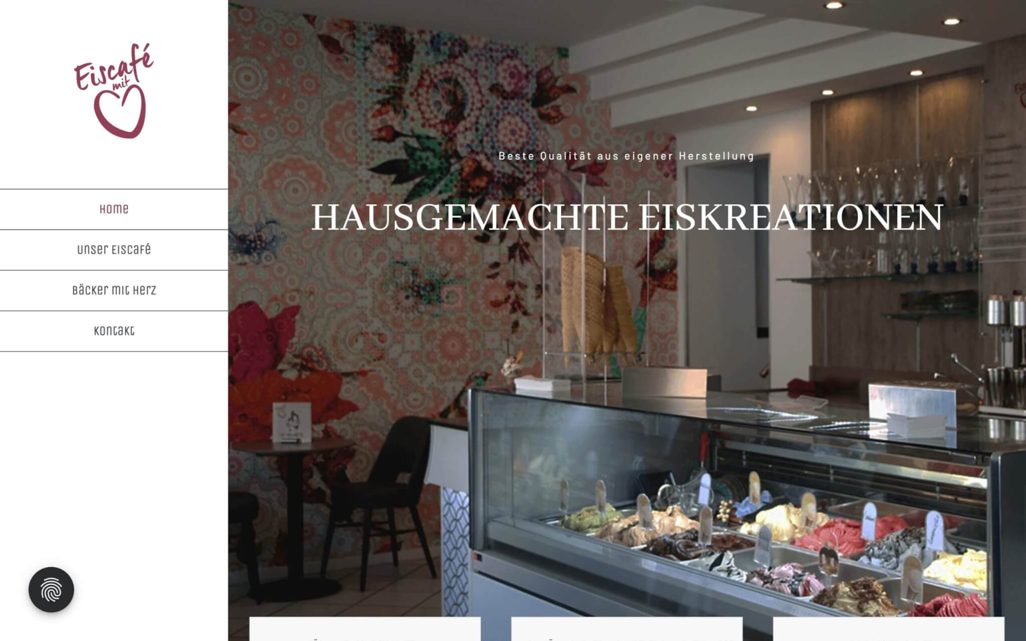 Webdesign Eiscaé mit Herz
